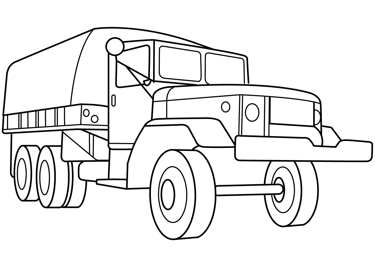 Военный грузовик раскраска